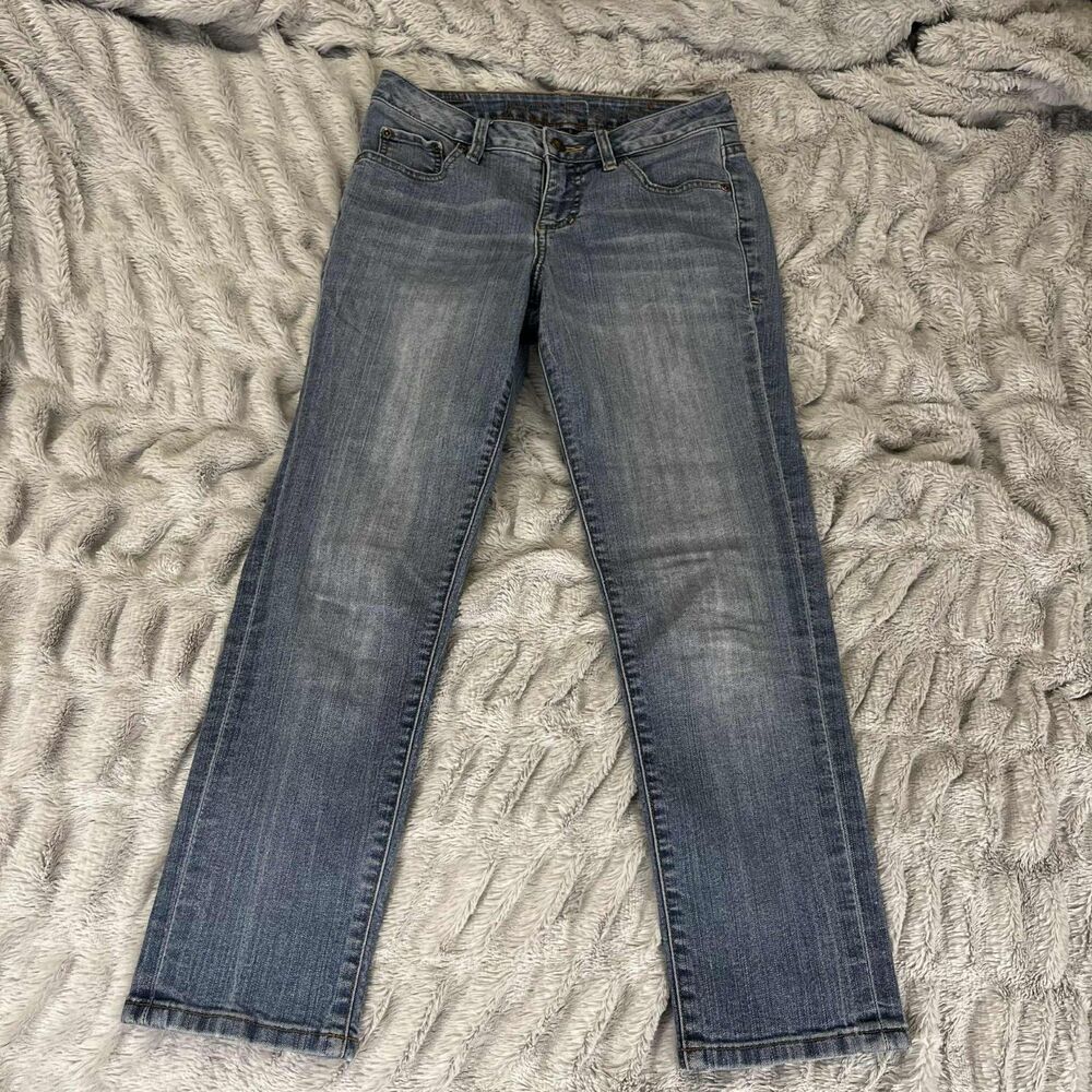 Jag Jeans Women 4 Mid Rise Slim Fit Blue Medium Wash Straight Leg Denim Casual